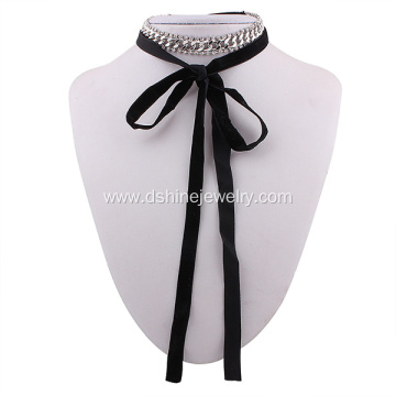 Crystal Rhinestone Velvet Choker Necklace For Women Jewelry
